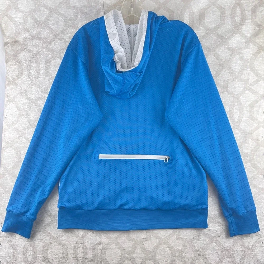 The North Face Mens Reversible Mesh Full‎ Zip Hoodie Blue White M Medium